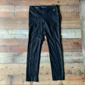 Tommy Hilfiger Womens Black Faux Leather Leggings Size S Stretchy & Sleek Design